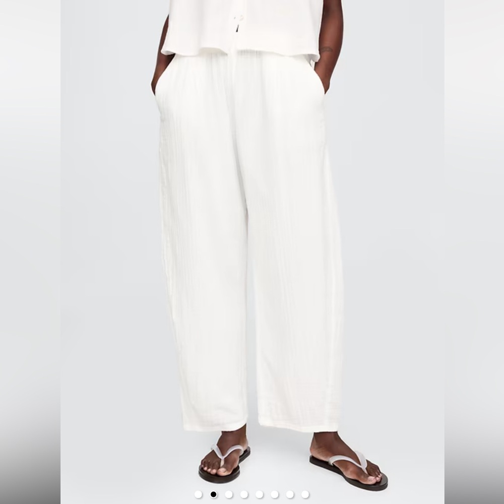 GAP Cotton Gauze Easy Barrel Pants